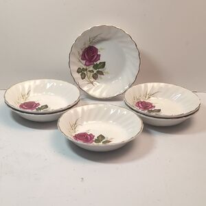 Dessert Bowls Anniversary Rose by Myott Staffordshire England Set of 4